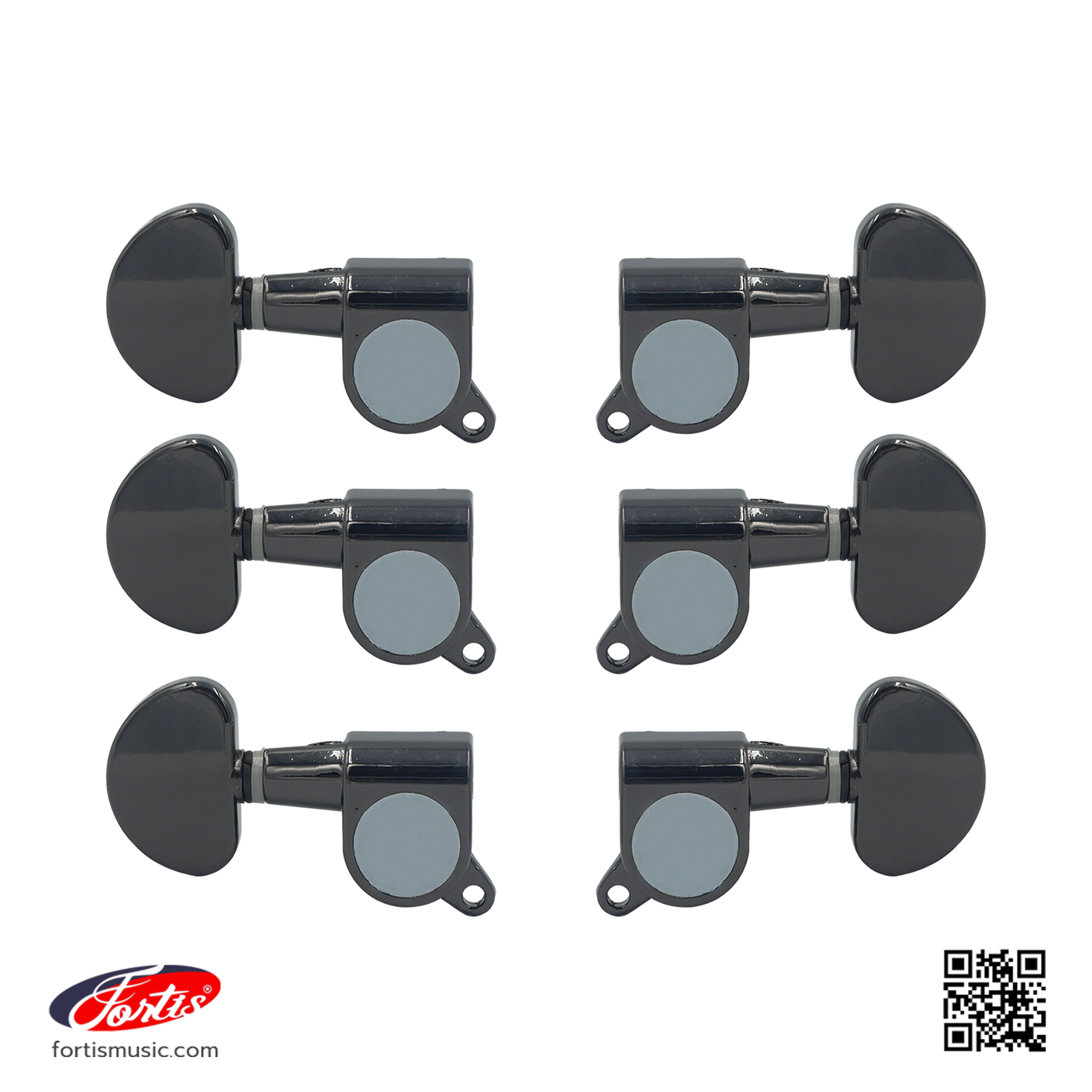 ลูกบิดกีตาร์โปร่งสีนิกเกิ้ล แบบตัน น็อตเฉียง1รู LS-813 สีนิกเกิ้ล Acoustic Guitar Pegs Machine Head - Brass