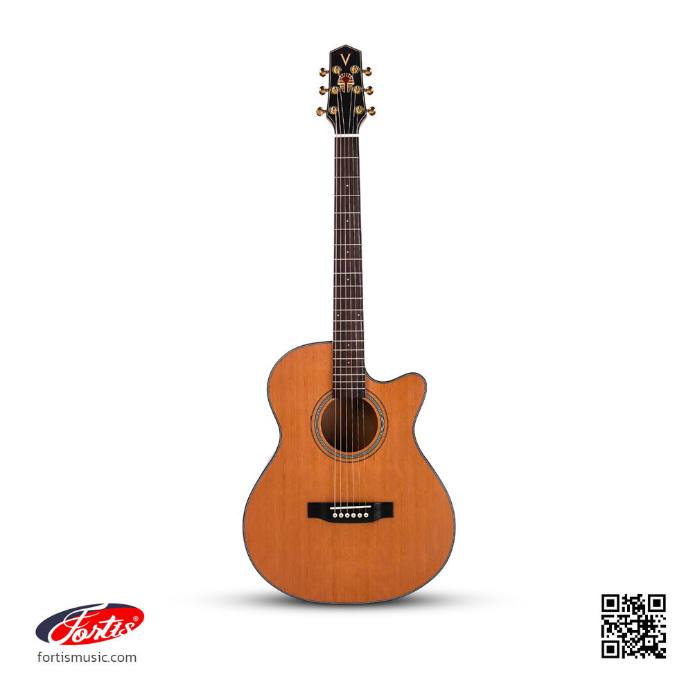 กีต้าร์โปร่ง 41 นิ้ว Top Solid VGA ทรงGA กีต้าร์ไม้แท้ กีต้าร์top solid กีต้าร์โปร่งราคา acoustic guitar กีต้าร์โปร่ง กีต้าณ์โปร่งธรรมดา กีต้าร์โปร่งสีไม้