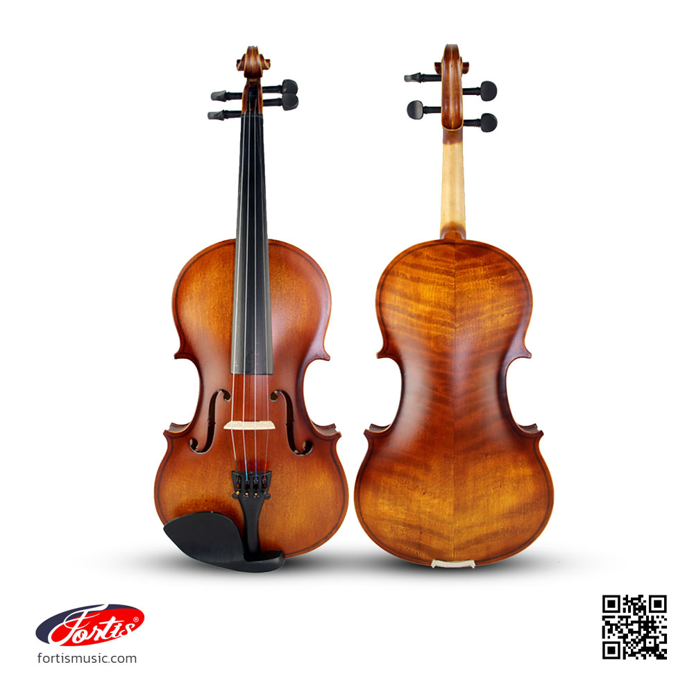 Fortis ไวโอลิน WN-015E ขนาด4/4สีด้าน violin ไวโอลินสีไม้ ไวโอลินอะไหล่ดำ ไวโอลินสวยๆ ไวโอลินราคา ไวโอลิน4/4