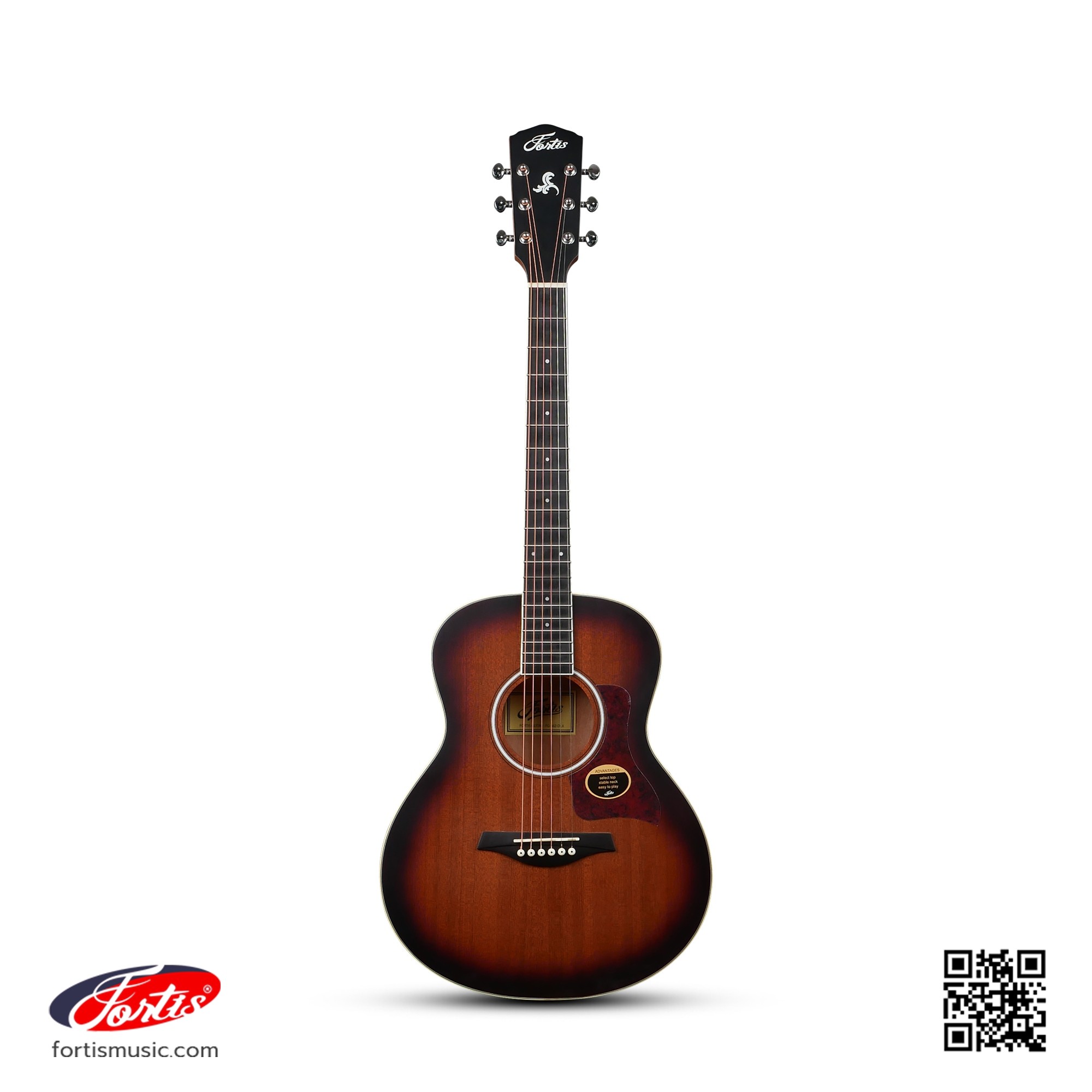 Fortis กีตาร์โปร่ง 36 นิ้ว GS mini ขนาดเล็ก มือใหม่ ผู้หญิงเล่นได้ สีซันเบิร์ส