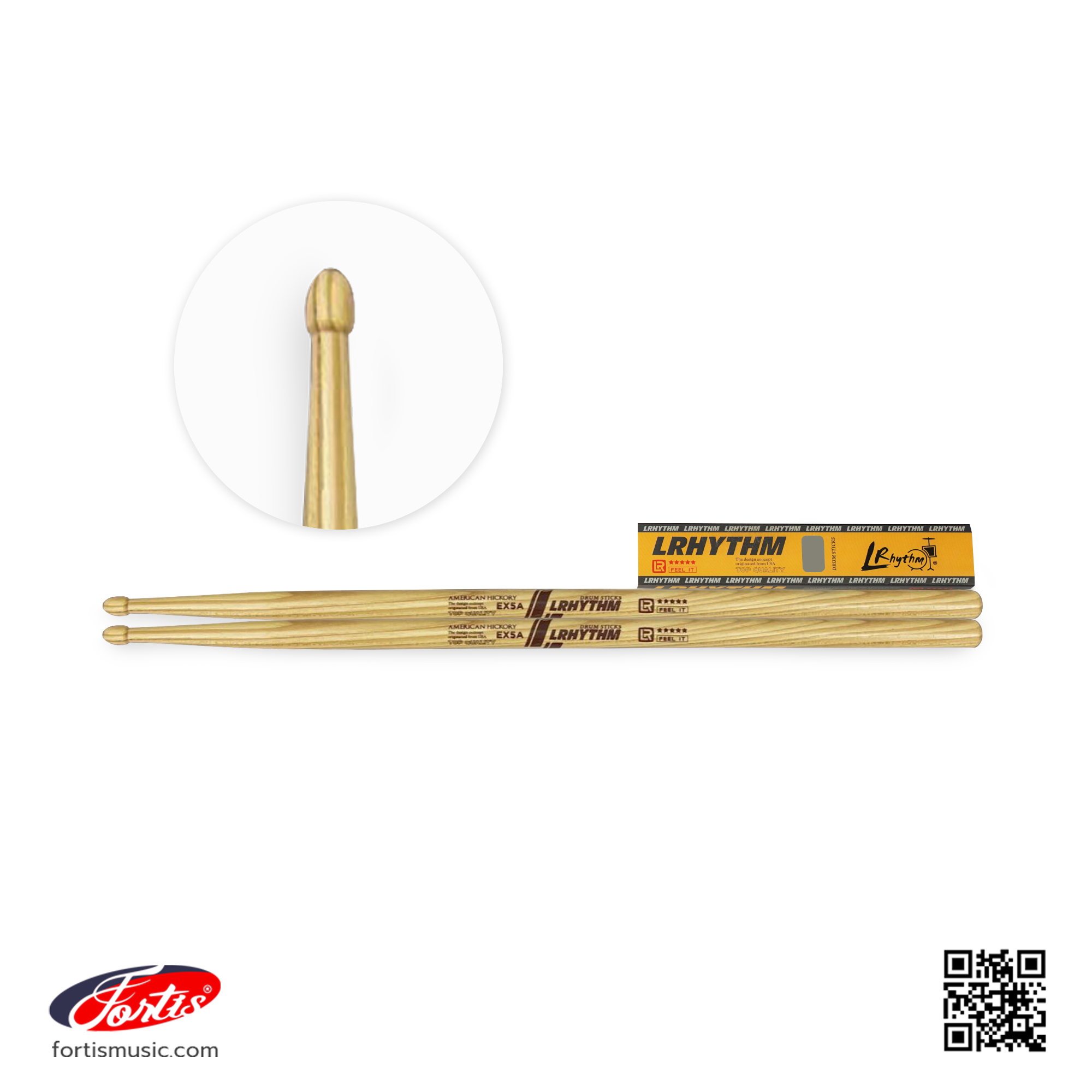 ไม้กลอง LRhythm ผลิตจากไม้ American hickory ขนาด EX-5A