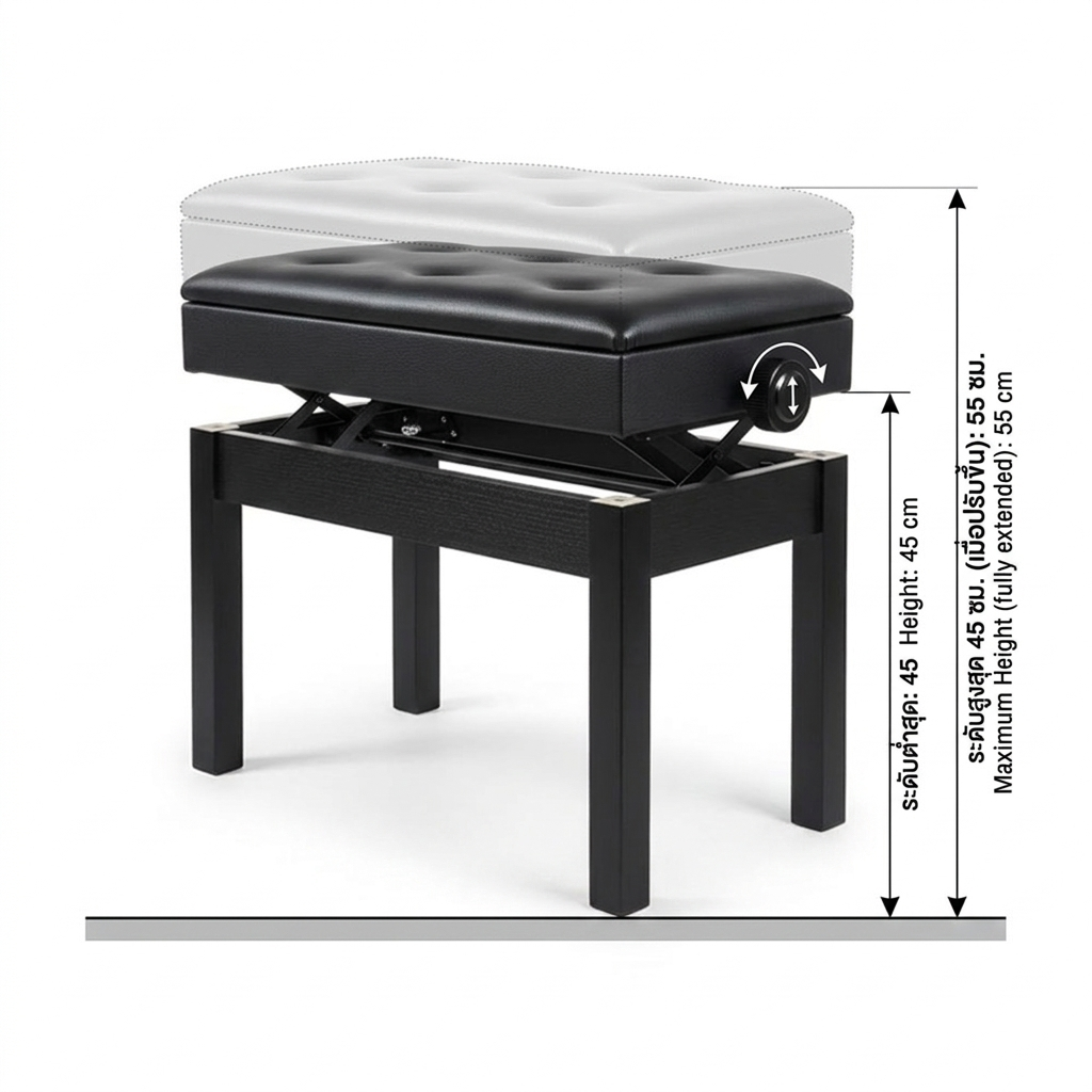 เก้าอี้เปียโน สำหรับนั่งเล่นเปียโน ปรับระดับความสูงได้