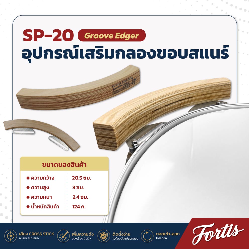 SP-20 Groove Edger อุปกรณ์เสริมกลองขอบสแนร์ เสริมขอบกลอง Groove Edger อุปกรณ์เสริมสแนร์ อุปกรณ์เสริมสแนร์ราคาถูก อุปกรณ์เสริมสแนร์คุณภาพดี ไม้เคาะขอบสแนร์ ไม้เคาะขอบสแนร์ราคาถูก ไม้เคาะขอบสแนร์คุณภาพดี